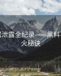 全面数据泄露全纪录——黑料不打烊爆火秘诀