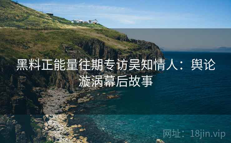 黑料正能量往期专访吴知情人：舆论漩涡幕后故事