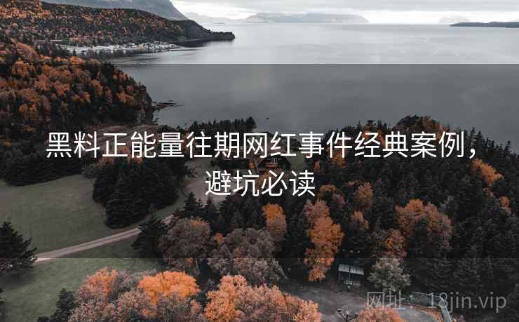 黑料正能量往期网红事件经典案例，避坑必读