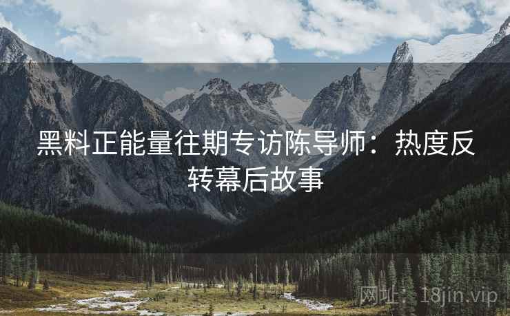 黑料正能量往期专访陈导师：热度反转幕后故事