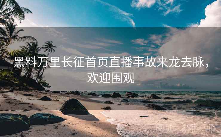 黑料万里长征首页直播事故来龙去脉，欢迎围观