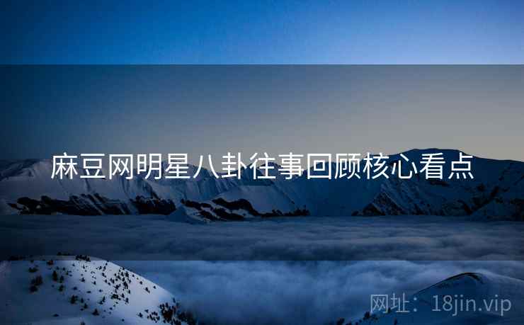 麻豆网明星八卦往事回顾核心看点